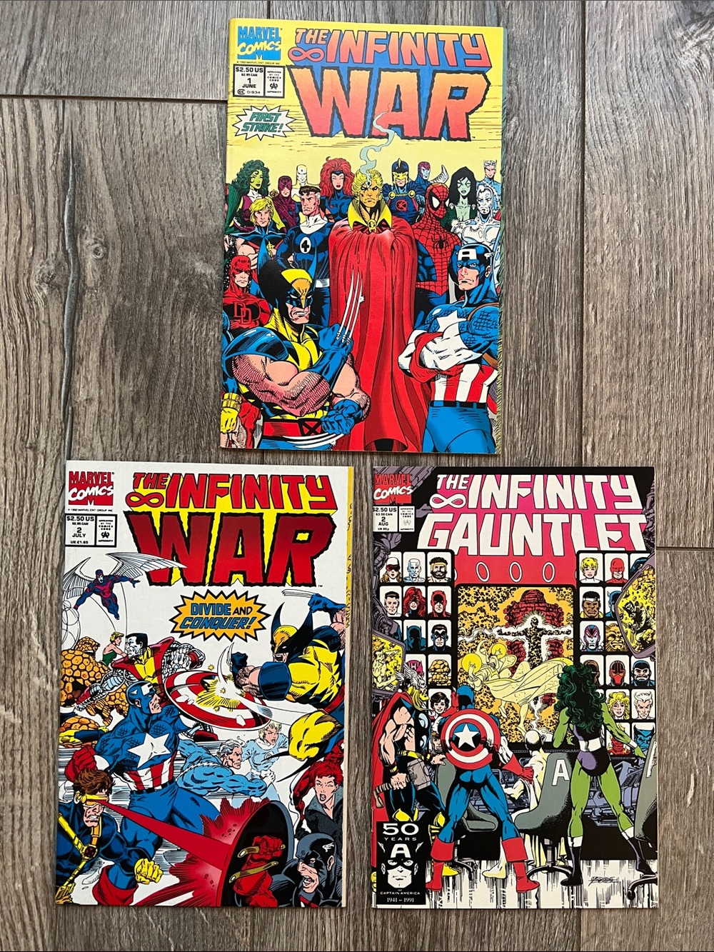 Marvel Comics Cosmic Event Lot - Infinity Gauntlet #1 & Infinity War #1 & #2